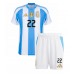 Argentina Lautaro Martinez #22 Dětské Domácí Dres Copa America 2024 Krátký Rukáv (+ trenýrky)