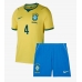 Brazílie Marquinhos #4 Dětské Domácí Dres MS 2026 Krátký Rukáv (+ trenýrky)