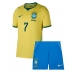 Brazílie Vinicius Junior #7 Dětské Domácí Dres MS 2026 Krátký Rukáv (+ trenýrky)