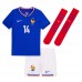 Francie Adrien Rabiot #14 Dětské Domácí Dres ME 2024 Krátký Rukáv (+ trenýrky)