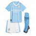Manchester City Erling Haaland #9 Dětské Domácí Dres 2023-24 Krátký Rukáv (+ trenýrky)