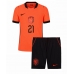 Nizozemsko Frenkie de Jong #21 Dětské Domácí Dres MS 2026 Krátký Rukáv (+ trenýrky)