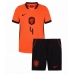 Nizozemsko Virgil van Dijk #4 Dětské Domácí Dres MS 2026 Krátký Rukáv (+ trenýrky)