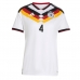 Německo Jonathan Tah #4 Dámské Domácí Dres MS 2026 Krátký Rukáv